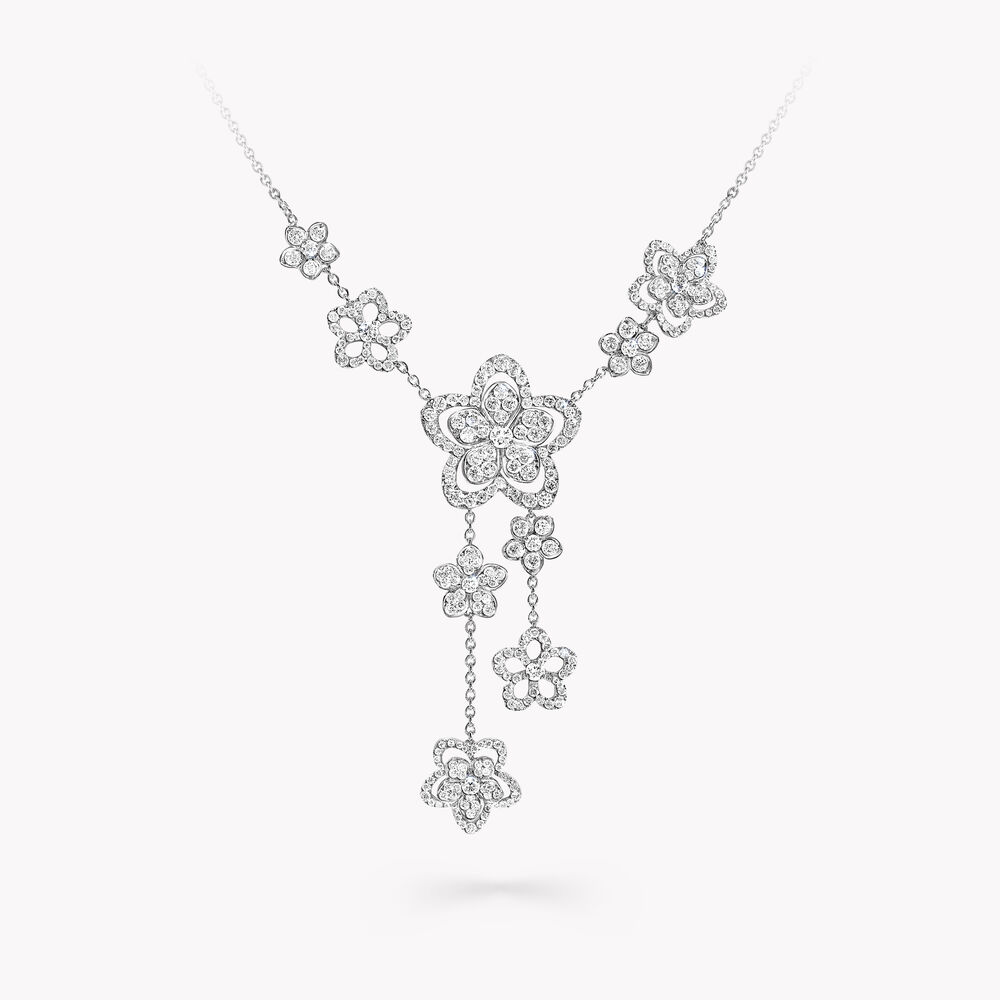 Wild Flower Diamond Drop Necklace